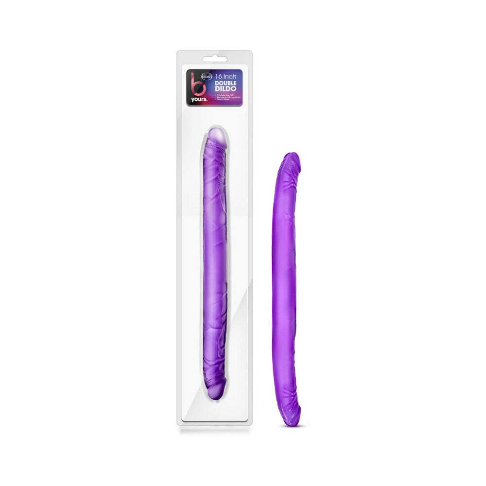 16 inch Dildo by Blush in Purple shown for use by Her or Him