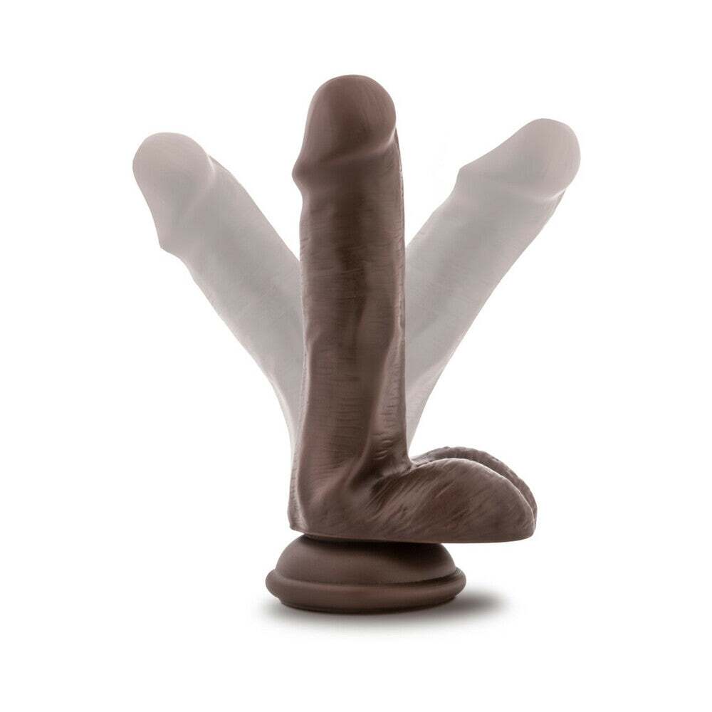 6 inch Dildo by Blush in Dark Brown displayed for pegging Him or Her