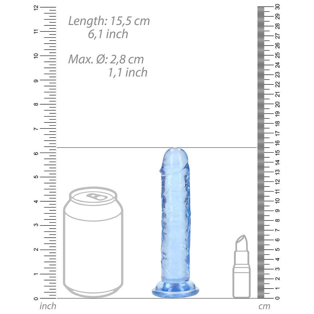 6 inch Dildo by Shots in Blue displayed for pegging Him or Her