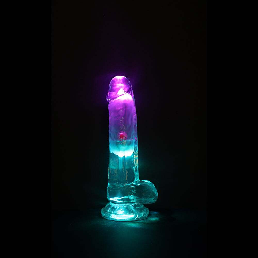 6 inch Dildo by Shots in Clear displayed for pegging Him or Her
