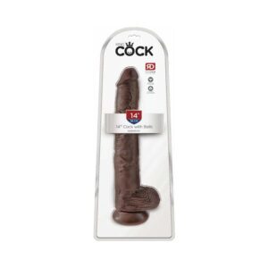 14 inch Dildo Pipedream Brown Chocolate Cocoa King Cock Cock With Balls Realistic Suction Cup