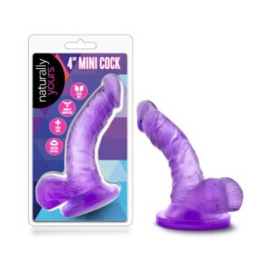 4 inch Dildo Blush Purple Naturally Yours Mini Cock Realistic with Balls