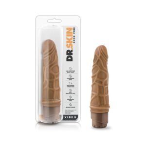 7.25 inch Dildo Blush Tan Light Brown Mocha Dr Skin Cock Vibe 3 Realistic Vibrating