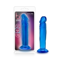 6 inch Dildo by Blush in Blue shown for use by Her or Him
