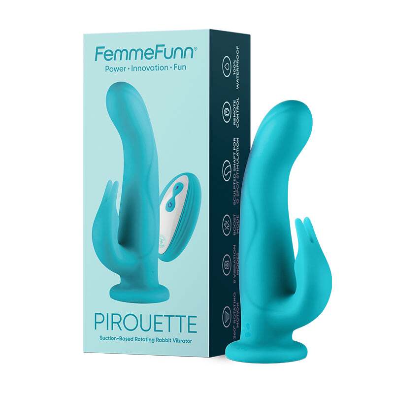 8 inch Dildo by FemmeFunn in Teal Turquoise Aqua shown for use by Her or Him