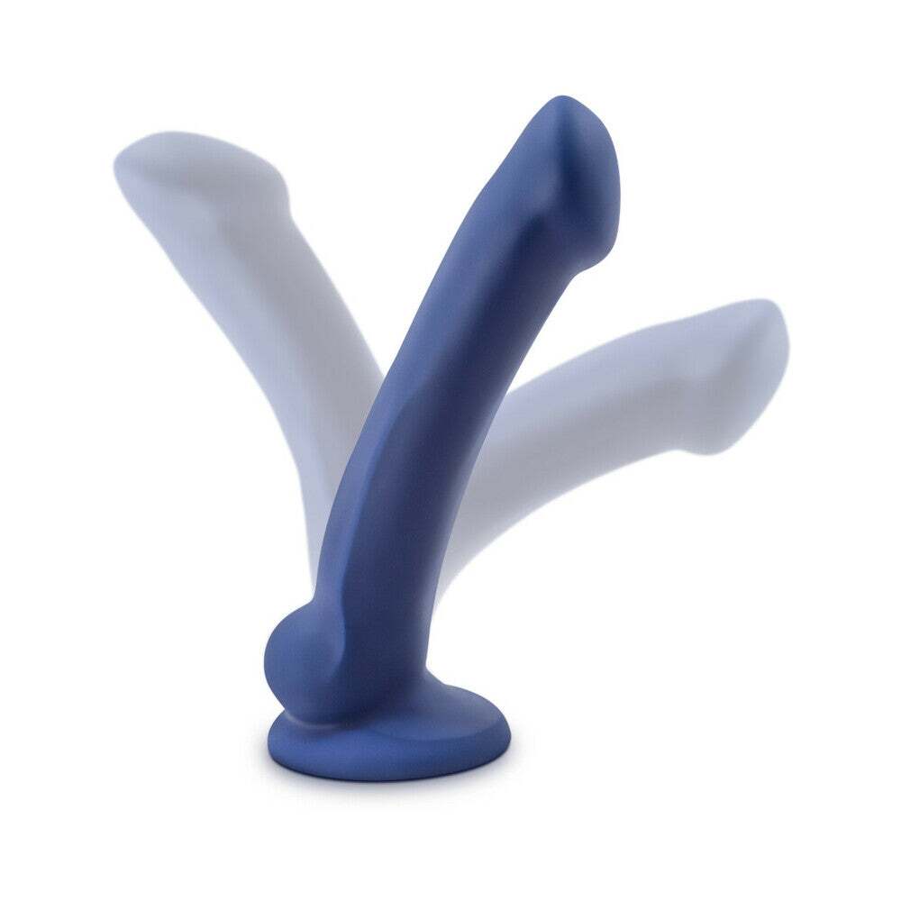 7 inch Dildo by Blush in Blue shown for pegging Her or Him