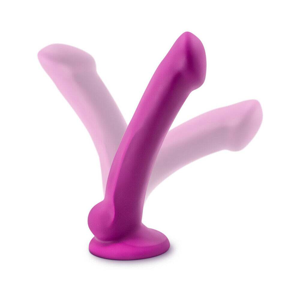7 inch Dildo by Blush in Hot Pink Magenta Fuchsia shown for pegging Her or Him