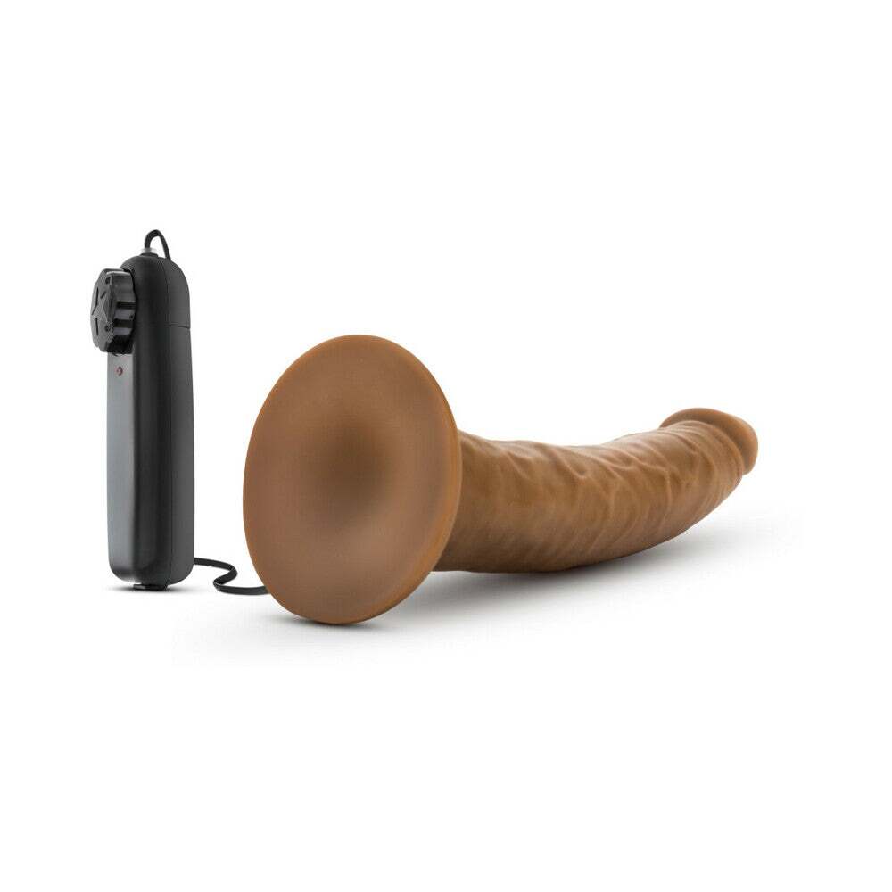7 inch Dildo by Blush in Tan Light Brown Mocha shown for pegging Her or Him