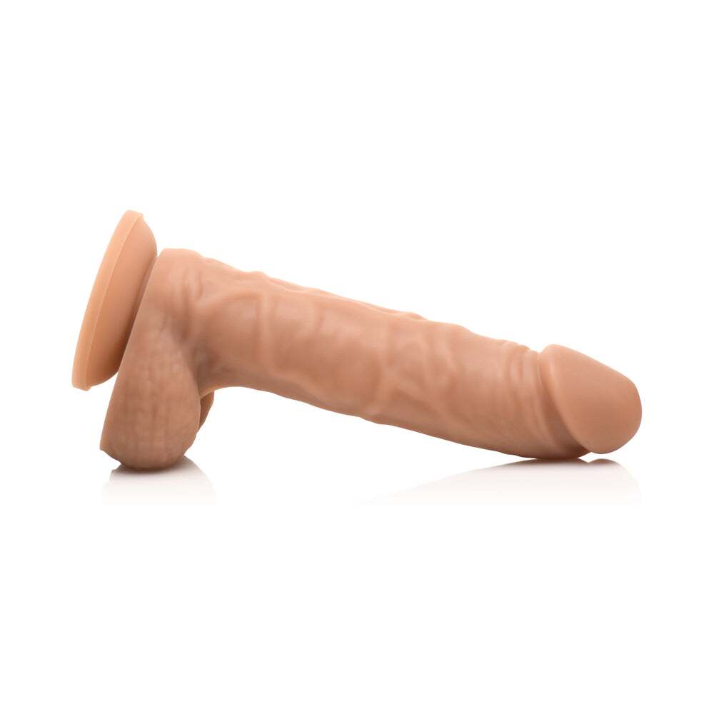 7 inch Dildo by Curve Novelties in Tan Light Brown Mocha shown for pegging Her or Him