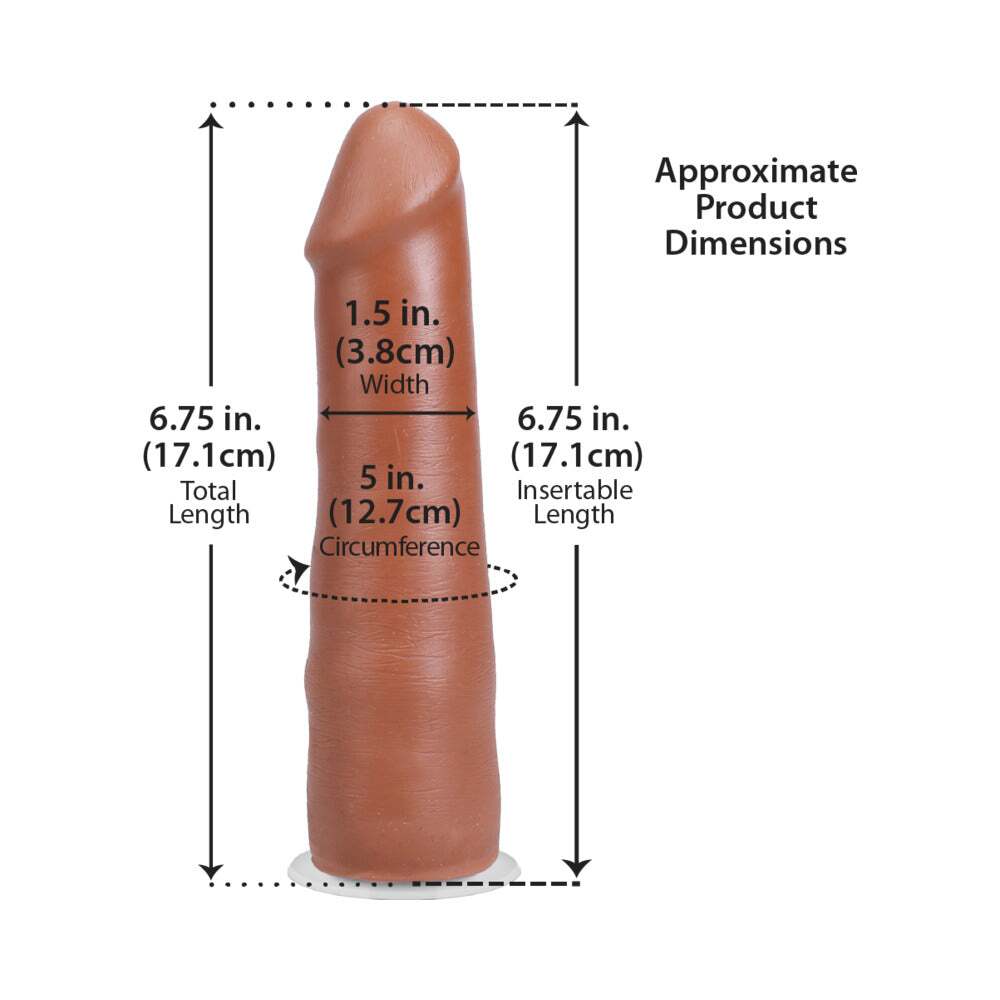 7 inch Dildo by Doc Johnson in Tan Light Brown Mocha displayed for pegging Him or Her