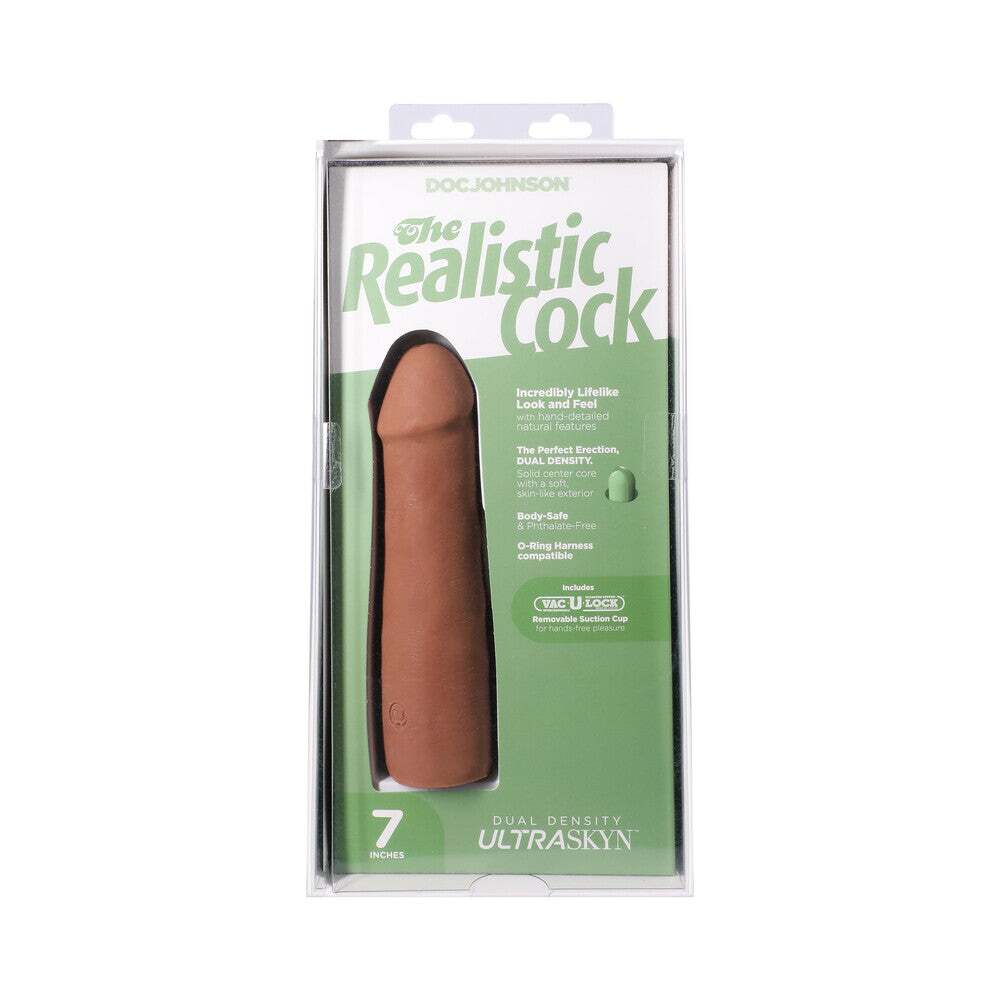 7 inch Dildo from Doc Johnson in Tan Light Brown Mocha pictured for anal pleasure for Her or Him