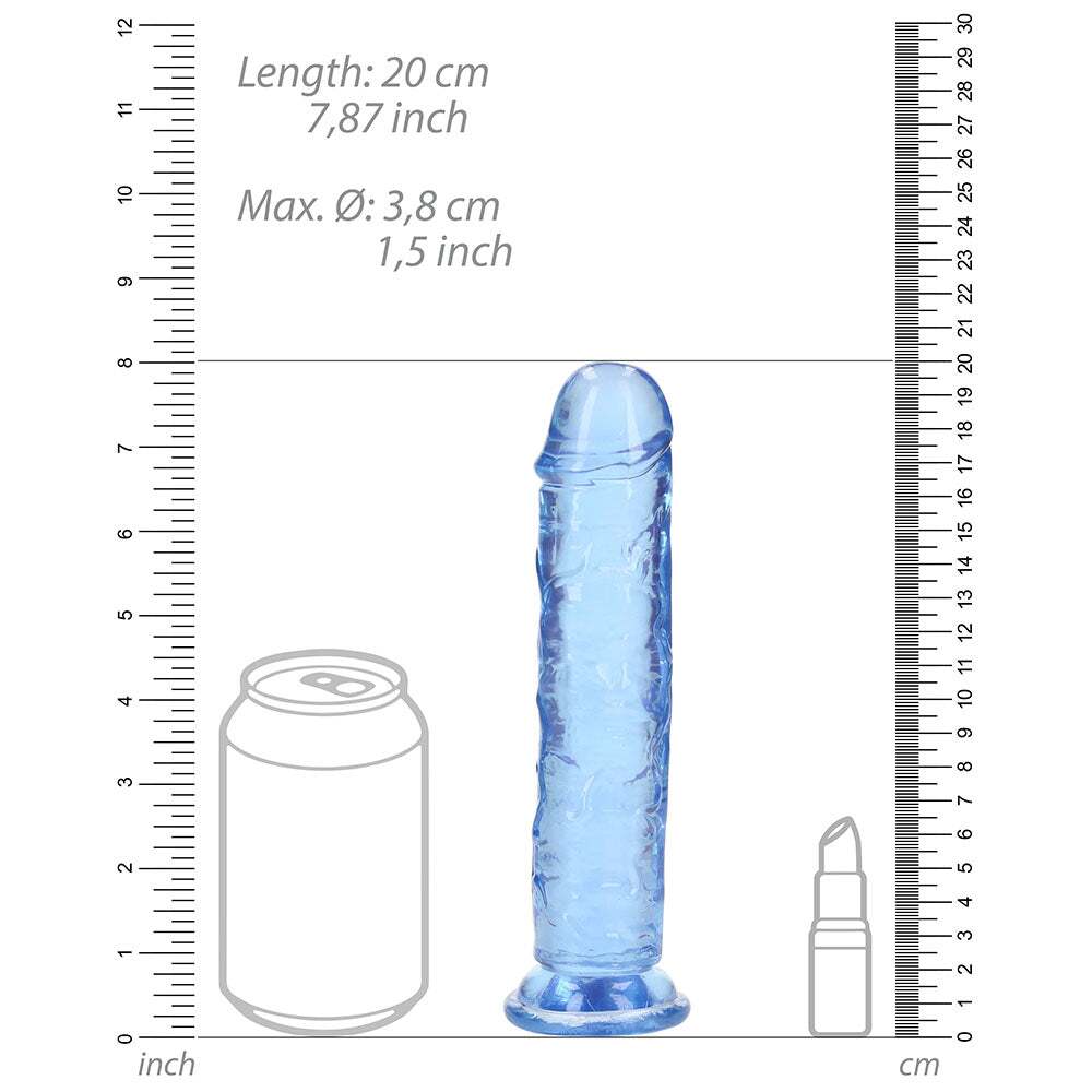 7 inch Dildo by Shots in Blue displayed for pegging Him or Her