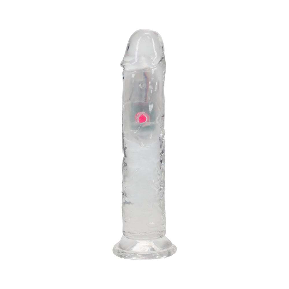 7 inch Dildo by Shots in Clear shown for pegging Her or Him