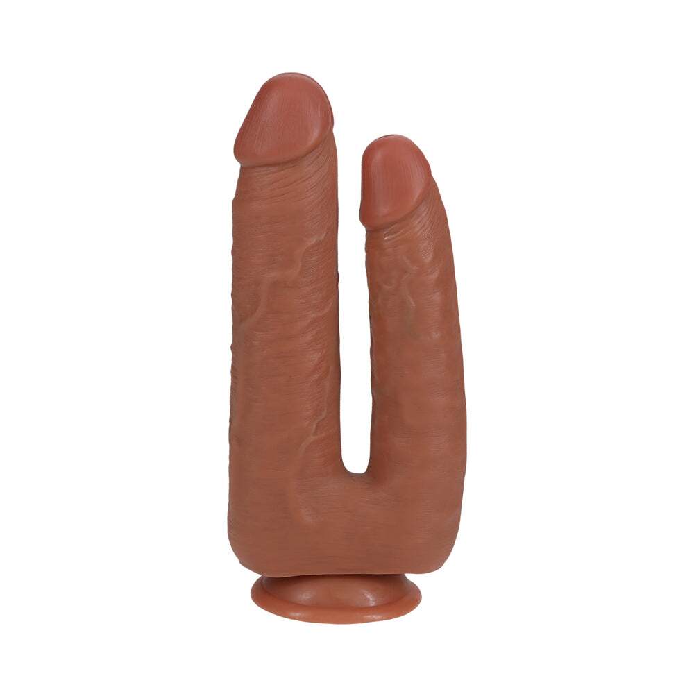 7 inch Dildo by Shots in Tan Light Brown Mocha shown for pegging Her or Him