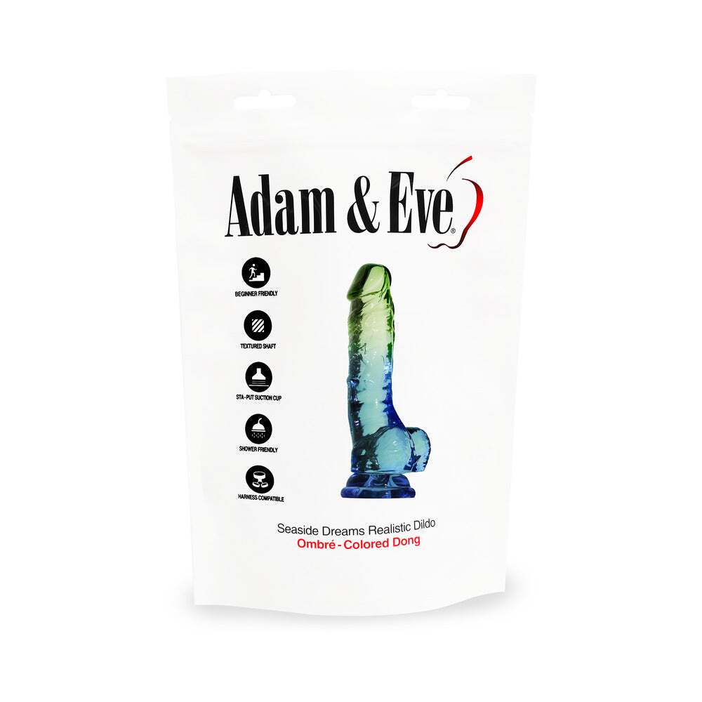 7.5 inch Dildo by Adam & Eve in Multi-Color shown for pegging Her or Him