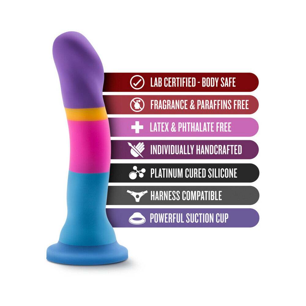 7.5 inch Dildo by Blush in Multi-Color shown for pegging Her or Him
