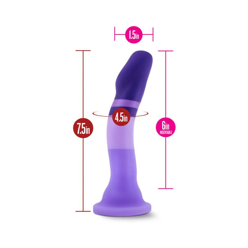 7.5 inch Dildo by Blush in Multi-Color displayed for pegging Him or Her