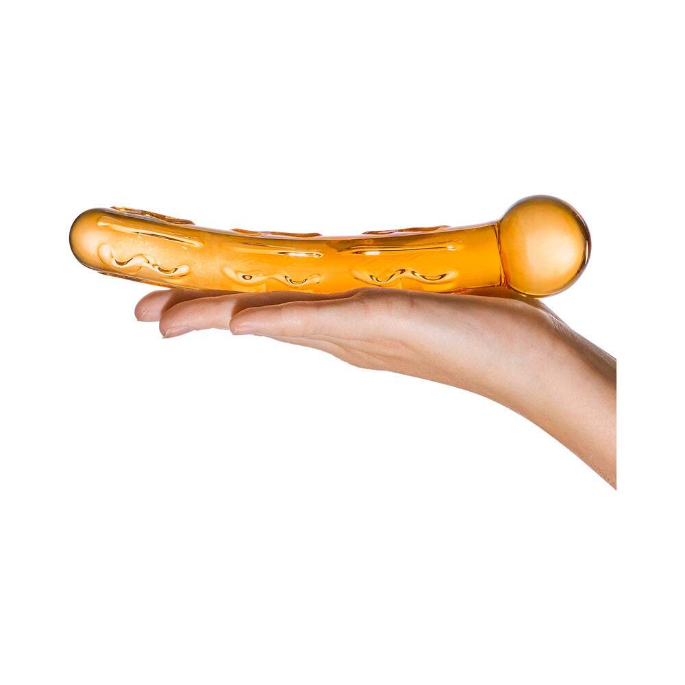 7.5 inch Dildo by Electric Eel in Orange shown for pegging Her or Him
