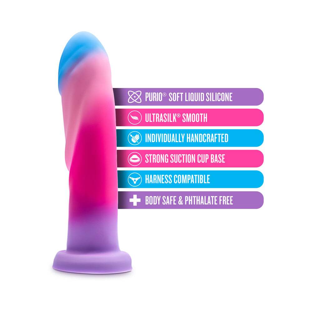 7.75 inch Dildo by Blush in Multi-Color shown for pegging Her or Him