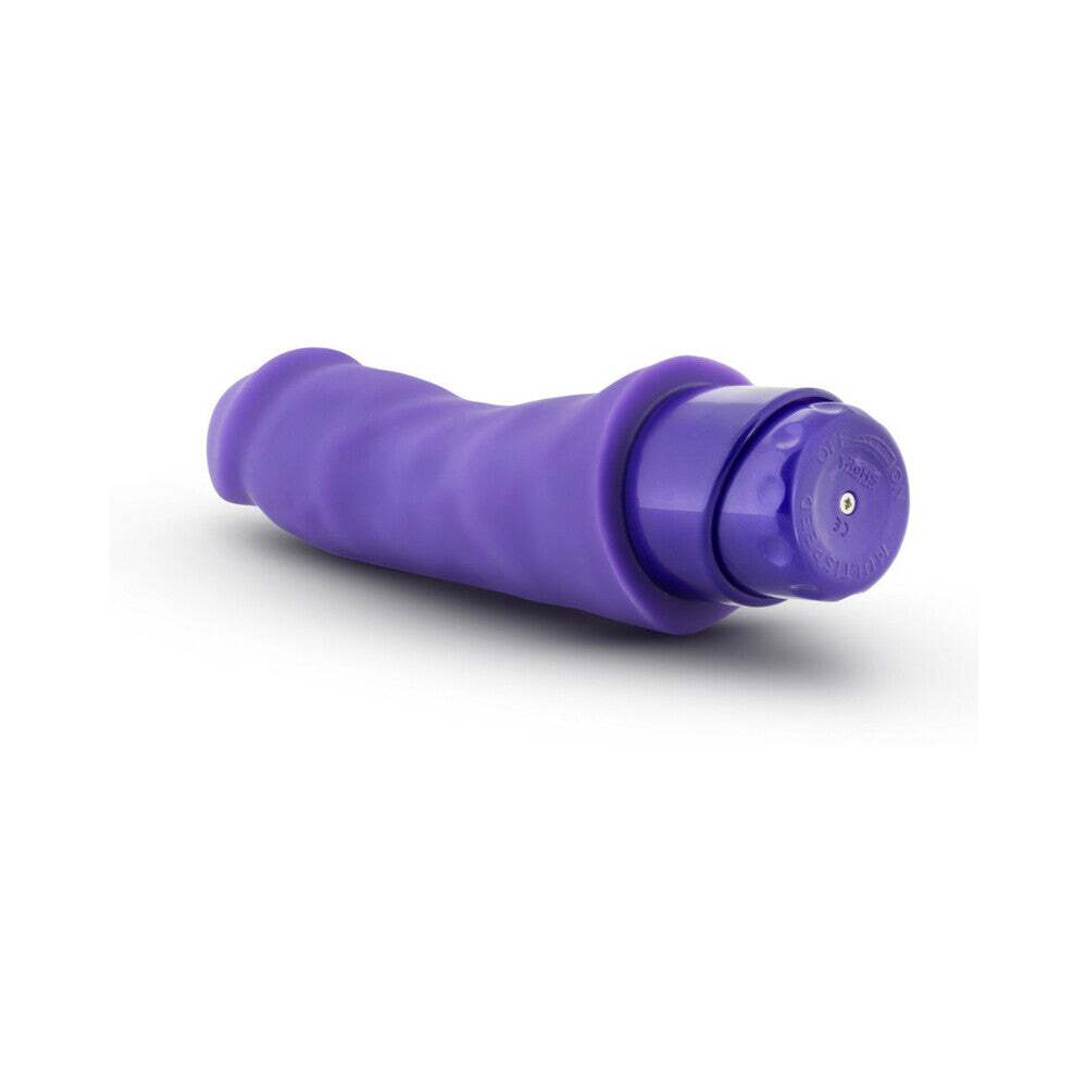 7.75 inch Dildo by Blush in Purple shown for pegging Her or Him