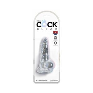 4 inch Dildo Pipedream Clear King Cock Cock With Balls Realistic Suction Cup