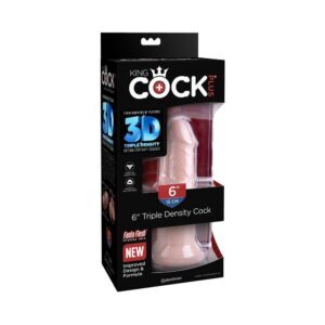 6 inch Dildo Pipedream Vanilla Ivory Beige King Cock Plus Triple Density Cock Realistic With Suction Cup Beige