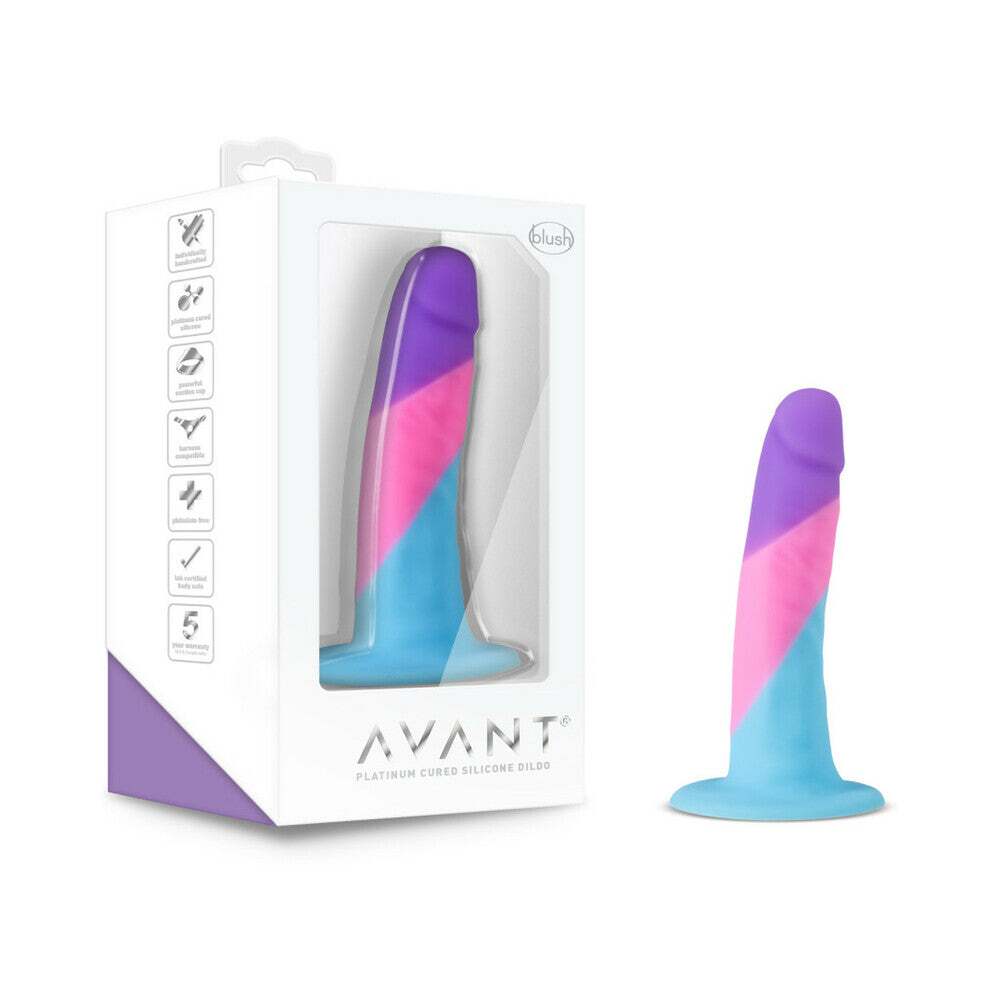 5.5 inch Dildo by Blush in Multi-Color shown for use by Her or Him