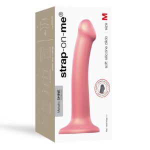 Dildo Lovely Planet Rose Gold Strap On Me Metallic Shine Collection Soft Single Density Silicone Vieux Rose M