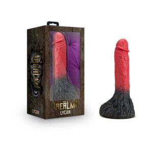 10.5 inch Dildo Blush Red The Realm Lycan Silicone Lock On Fantasy Werewolf