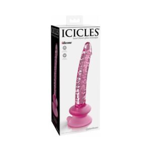 7 inch Dildo Pipedream Light Pink Icicles No. 86 Realistic Glass With Suction Cup