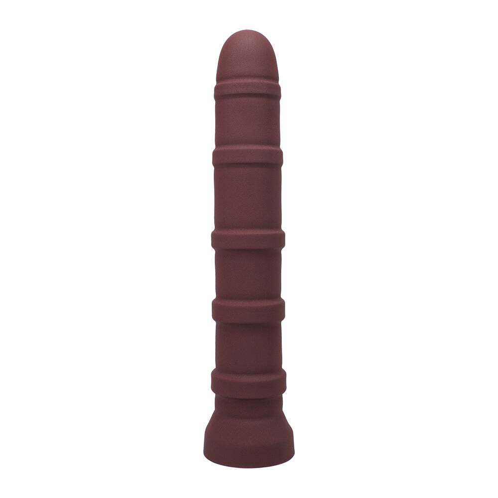 Dildo by Tantus in Wine Red Burgundy shown for use by Her or Him