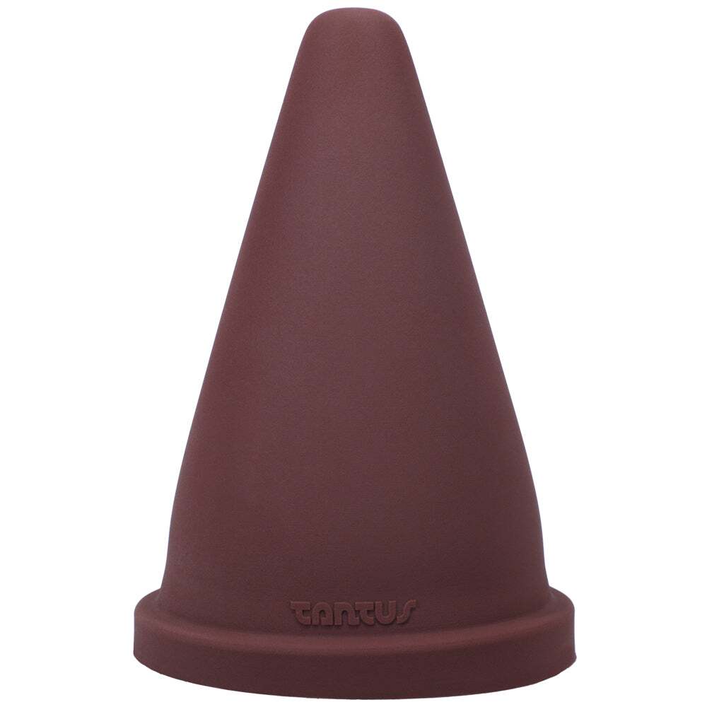 Dildo by Tantus in Wine Red Burgundy shown for use by Her or Him