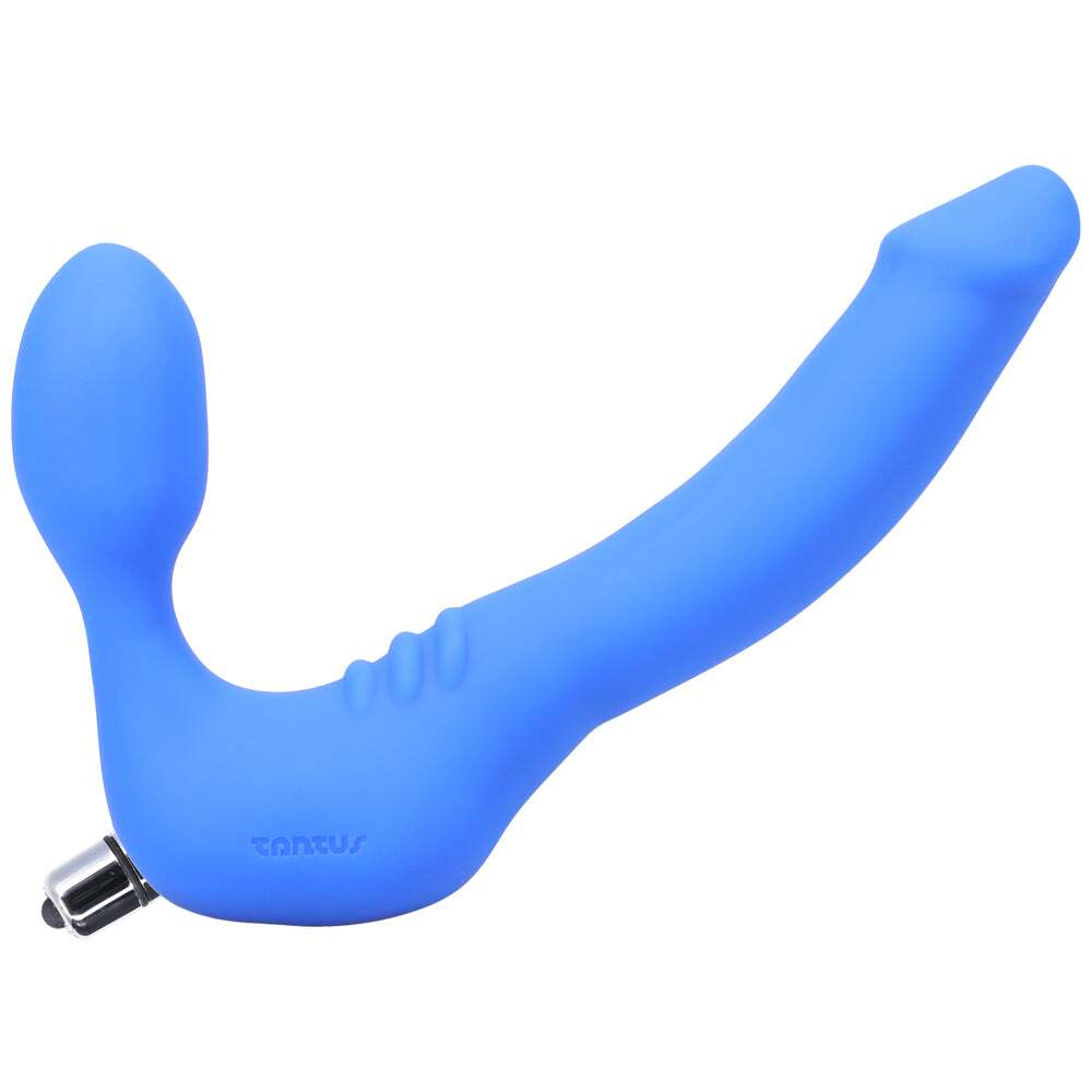 Dildo by Tantus in Blue shown for use by Her or Him
