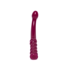 Dildo by Tantus in Wine Red Burgundy shown for use by Her or Him