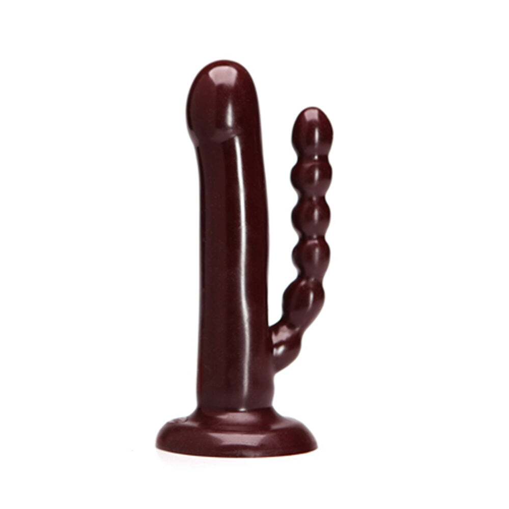 Dildo by Tantus in Wine Red Burgundy shown for use by Her or Him