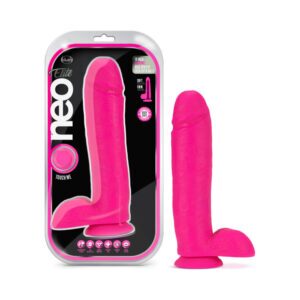 10 inch Dildo Blush Hot Pink Magenta Fuchsia Neo Elite Silicone Dual Density with Balls