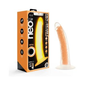 7 inch Dildo Blush Orange Neo Elite Glow in the Dark Viper Dual Density Neon