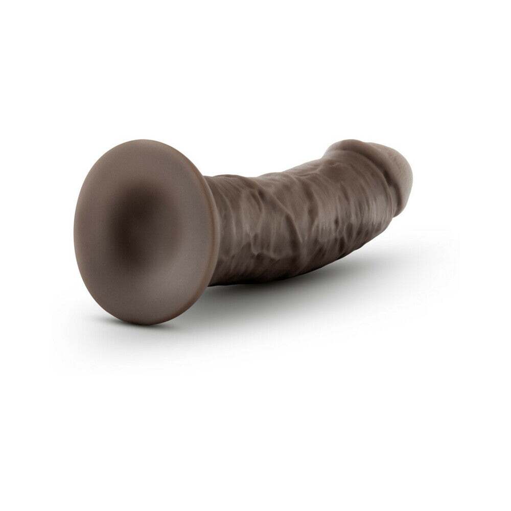 8 inch Dildo by Blush in Dark Brown shown for pegging Her or Him