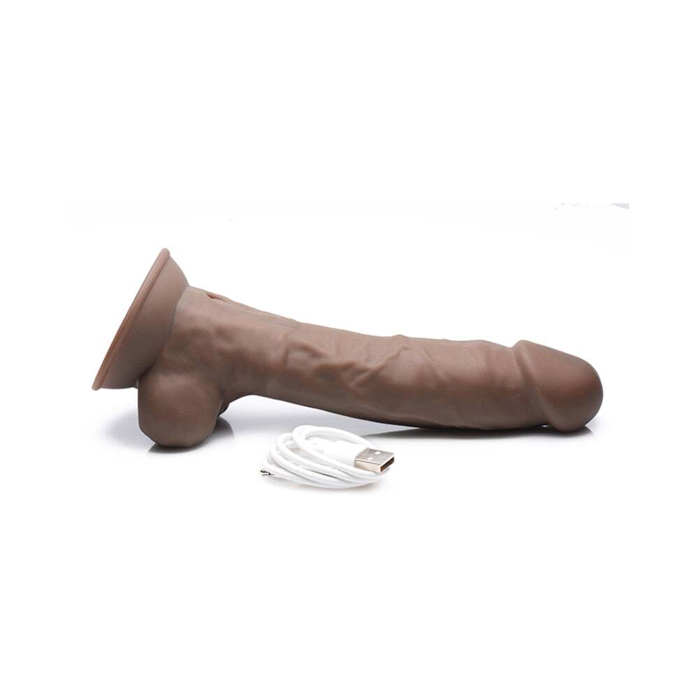8 inch Dildo from Curve Novelties in Brown Chocolate Cocoa pictured for anal pleasure for Her or Him