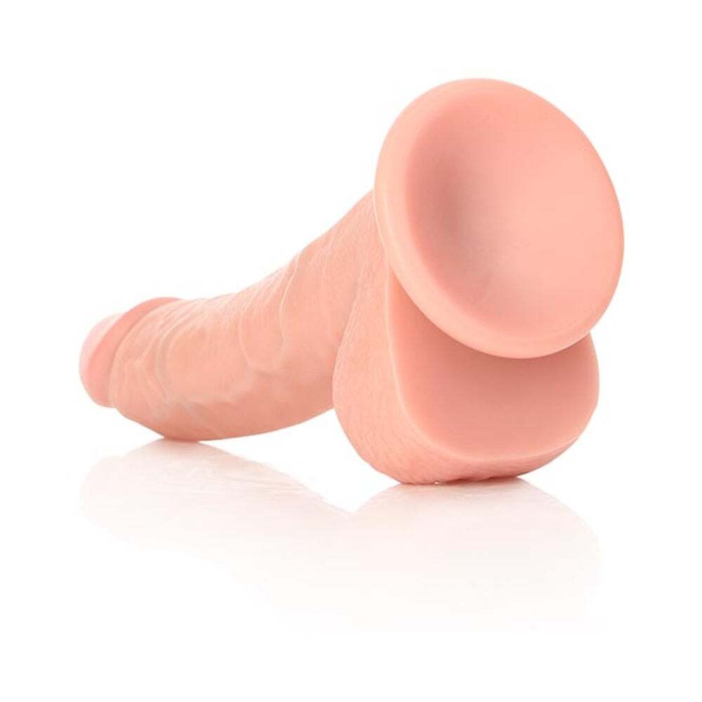 8 inch Dildo by Shots in Vanilla Ivory Beige shown for pegging Her or Him