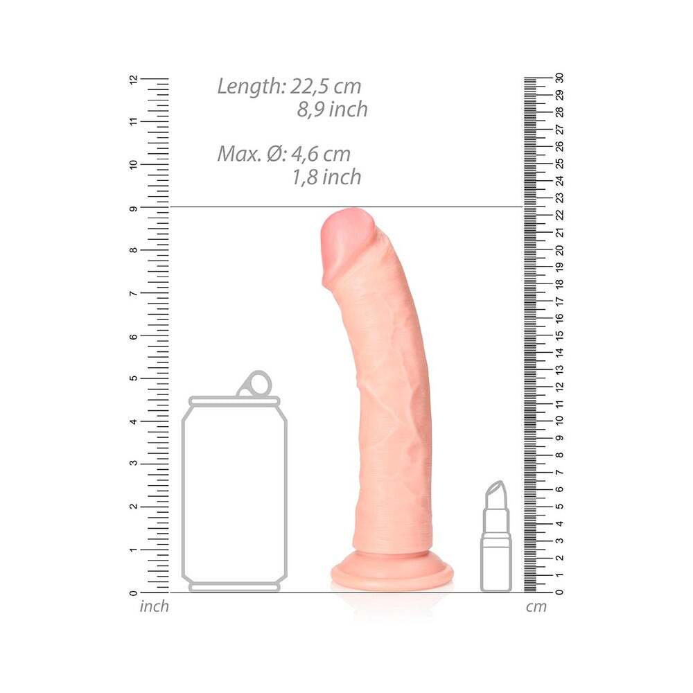 8 inch Dildo by Shots in Vanilla Ivory Beige displayed for pegging Him or Her