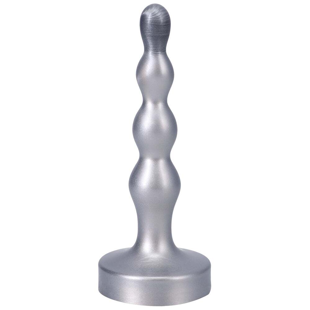 8 inch Dildo from Tantus in Silver Steel Chrome designed for anal sex with Her or Him