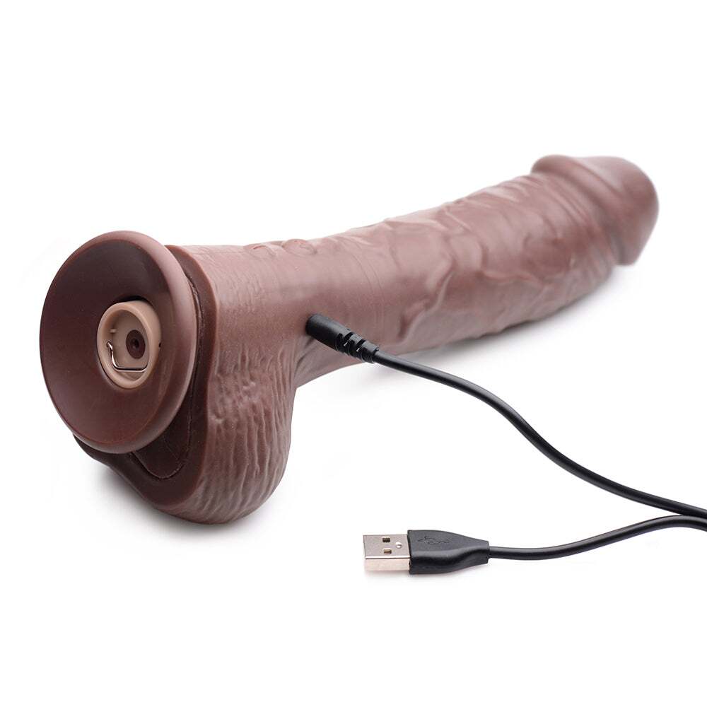 8.5 inch Dildo from XR Brands in Brown Chocolate Cocoa pictured for anal pleasure for Her or Him