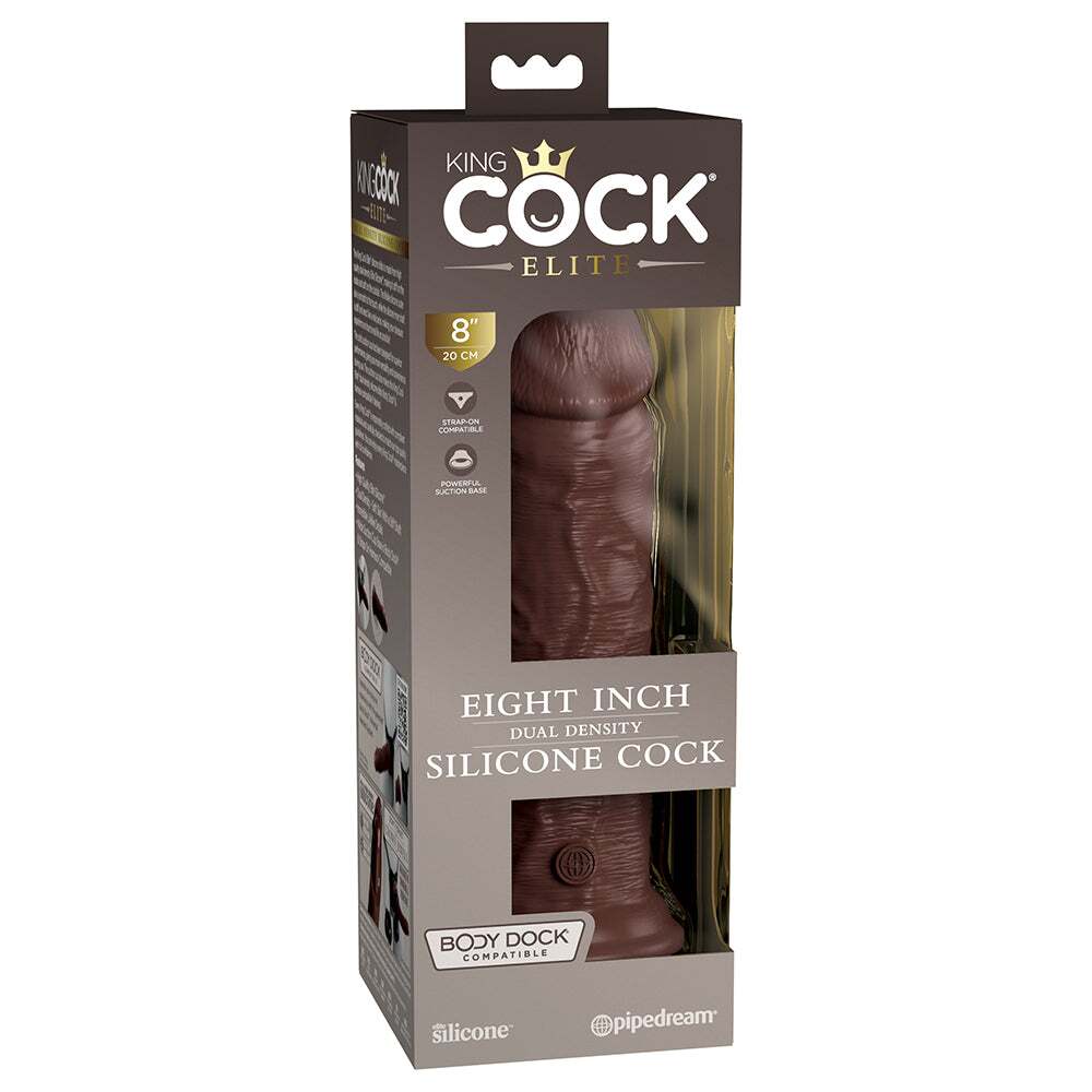 8 inch Dildo by Pipedream in Brown Chocolate Cocoa shown for use by Her or Him