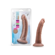 7 inch Dildo by Blush in Tan Light Brown Mocha shown for use by Her or Him
