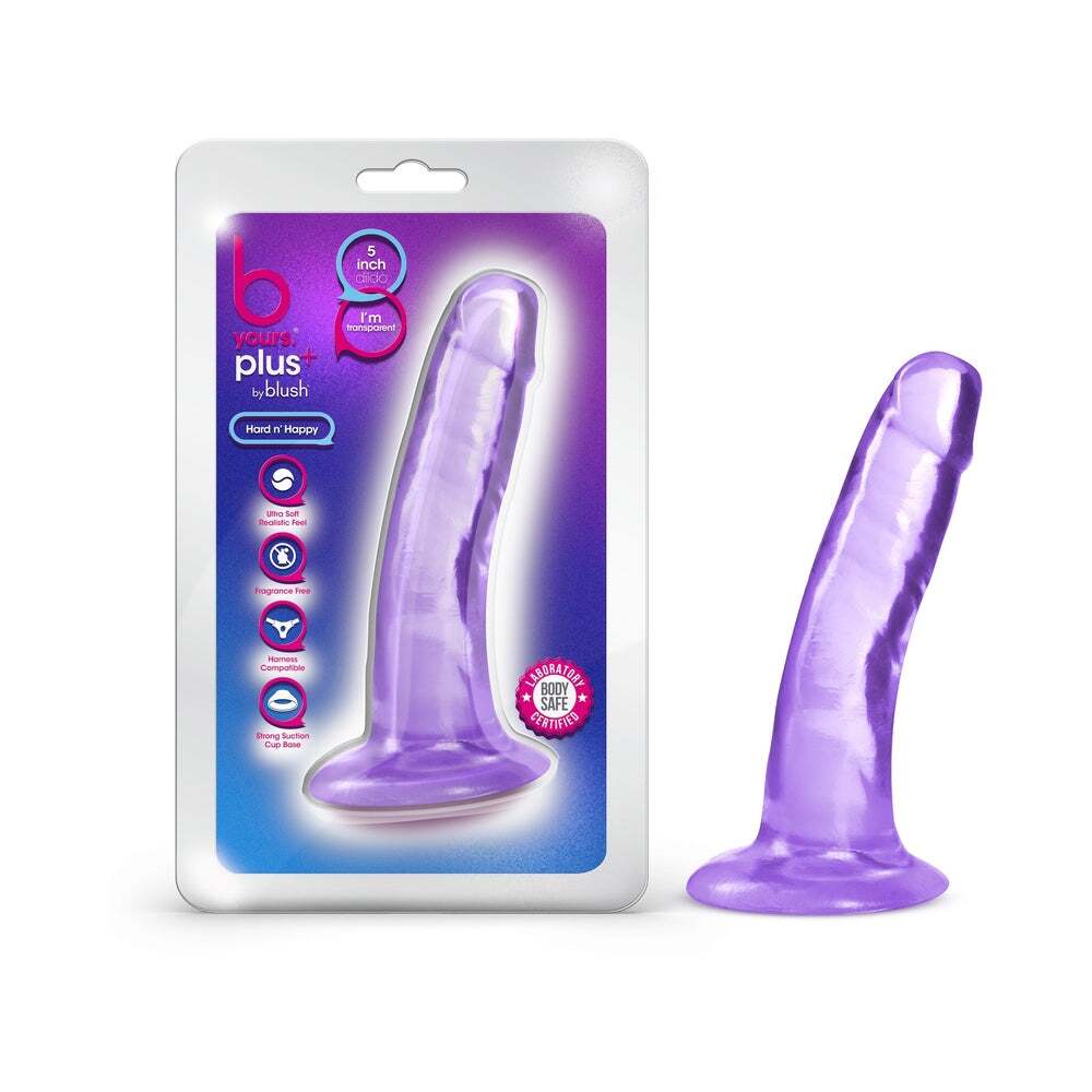5 inch Dildo by Blush in Purple shown for use by Her or Him