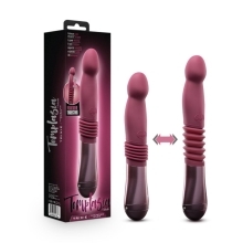 10 inch Dildo by Blush in Wine Red Burgundy shown for use by Her or Him