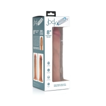 8 inch Dildo by Curve Novelties in Vanilla Ivory Beige shown for use by Her or Him