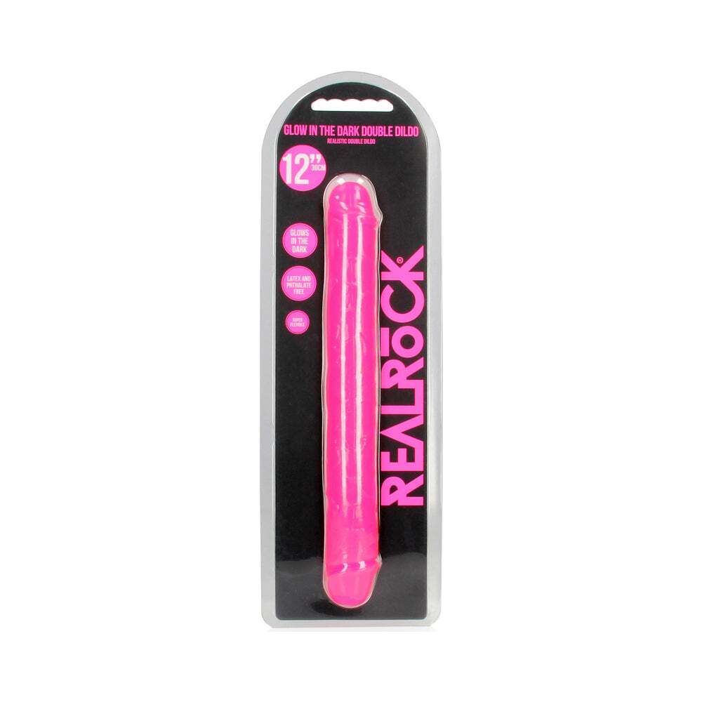 12 inch Dildo by Shots in Hot Pink Magenta Fuchsia shown for use by Her or Him