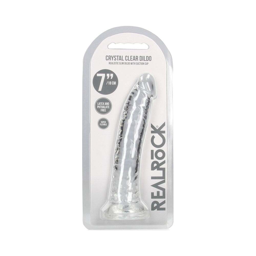 7 inch Dildo by Shots in Clear shown for use by Her or Him